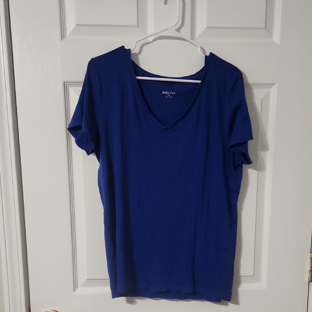 Merona Royal Blue V-Neck Short Sleeve Tee